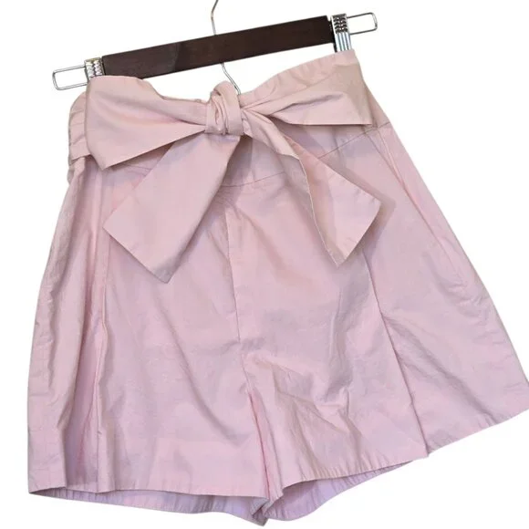 J CREW Baby Pink Cotton Shorts with Sash sz 2