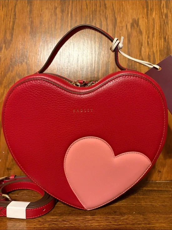 NWT-Radley London-My Love-Small Heart Zip Top Crossbody Bag-$328