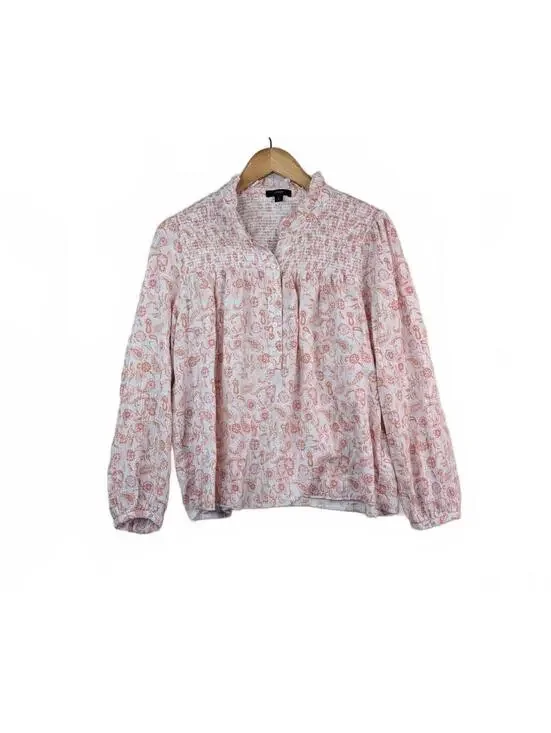 J.Crew‎ Women's Long Sleeve Soft Gauze Garden in Whimsy Paisley 100% Cotton- L