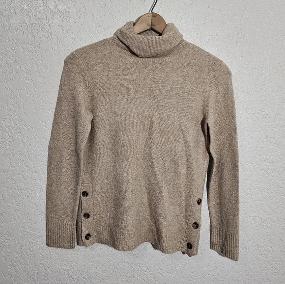 NWT J. Crew Beige Wool Blend Turtleneck Sweater