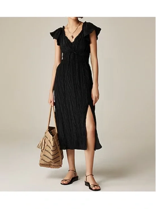 J. Crew NWT Palermo dress in viscose-blend crinkle