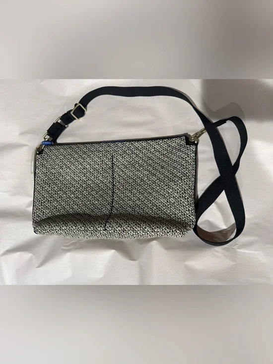 Rothy’s Textured Black and White Crossbody Bag with Adjustable Strap NWT