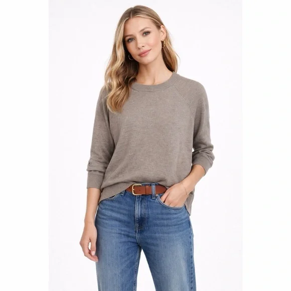 J. Crew Merino Wool Boxy Sweater - Mushroom
