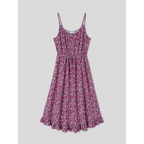 J Crew Floral Midi Dress Size 4 Ruffle Feminine Garden Party Coquette Wedding
