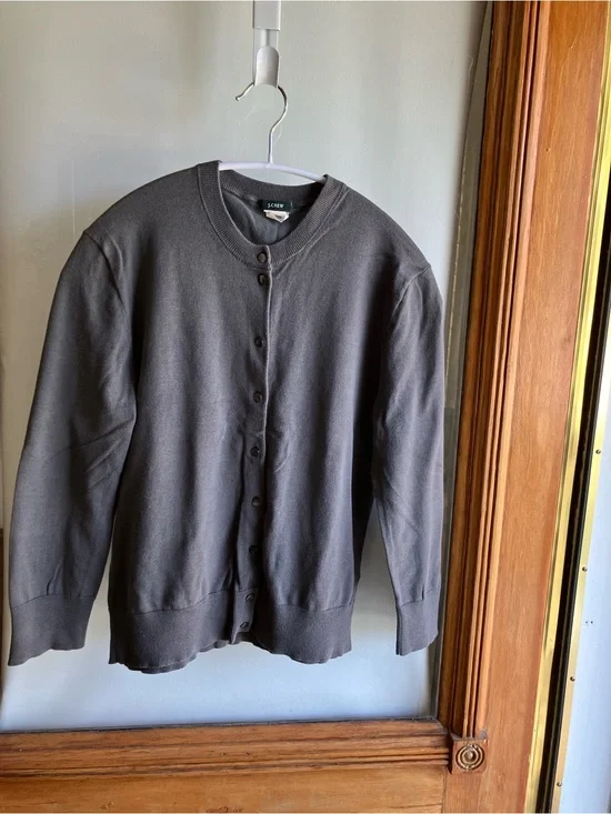 J. Crew Jackie Charcoal Gray Button-Front Cardigan