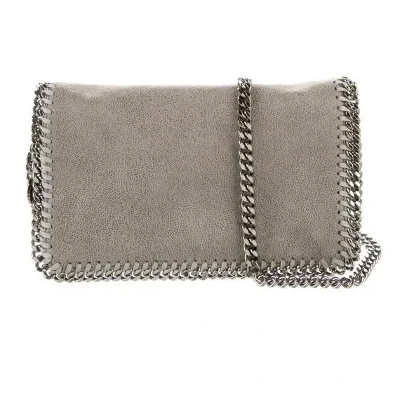 Authentic Stella McCartney Gray Falabella Crossbody Sparkle 8