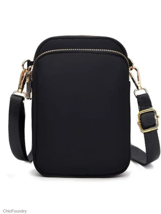 Mini Crossbody Cell Phone Bag Adjustable Strap Nylon