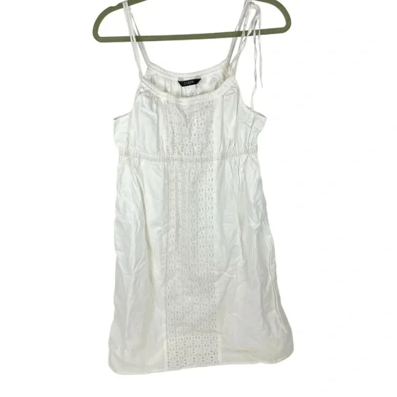 J.Crew White Eyelet Spaghetti Strap Summer Dress Sz. M