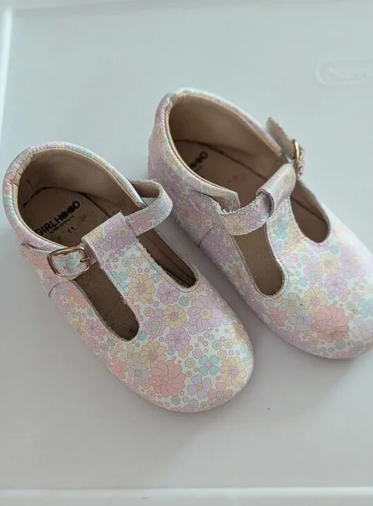 Pastel Floral Mary Jane Shoes Sz 11