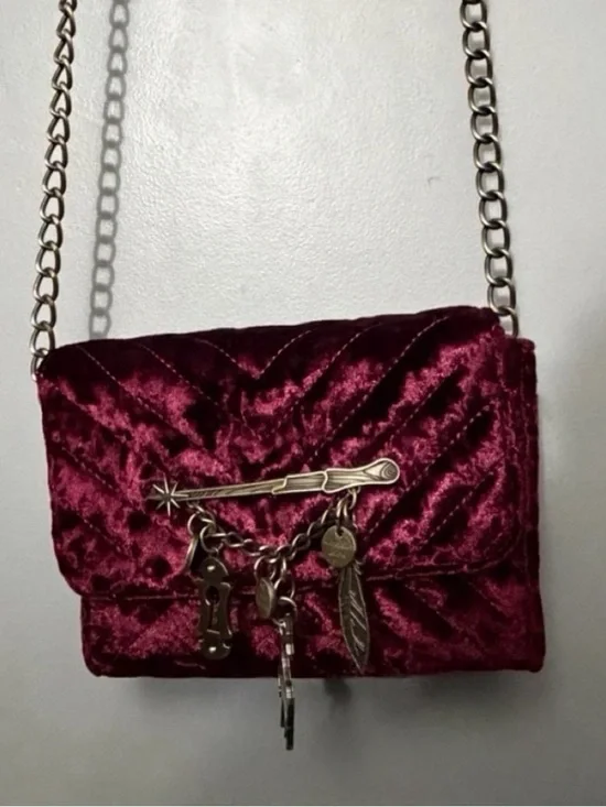 Harry Potter Velvet Burgundy Chain Crossbody Charms Bag