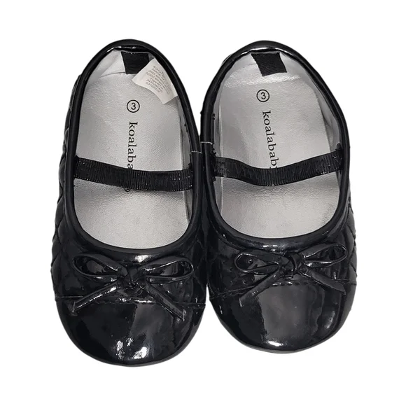 Koalababy Black Faux Patent Leather Ballet Flats