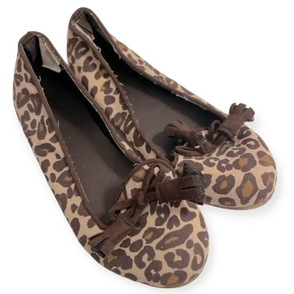 Girls Animal Print Slip On‎ Flat Shoes Size 13