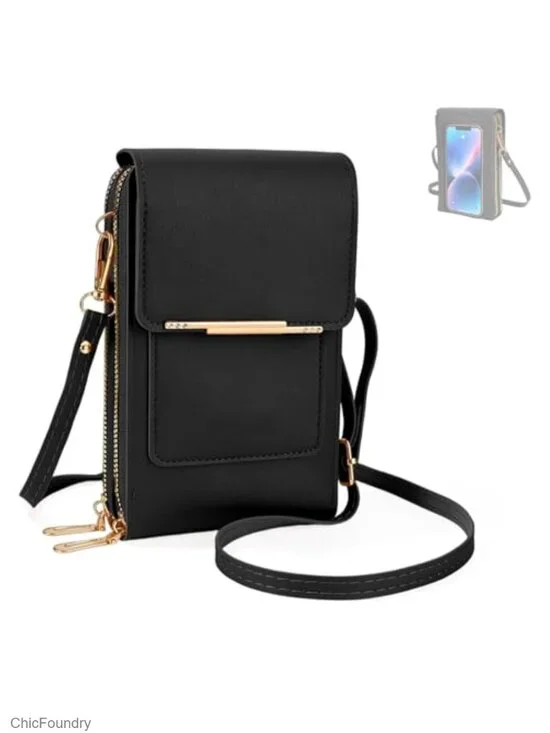 Leather Touchscreen Crossbody Phone Purse with Card Slots
