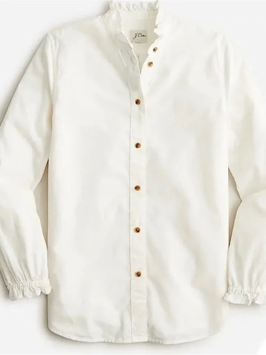 J. CREW Classic Fit Button Down Shirt Size 2 ruffleneck shirt in corduroy xs