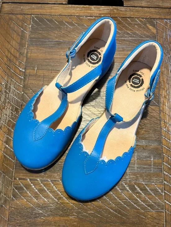 Livie & Luca Bright Blue T-Strap Girls' Dress Shoes
