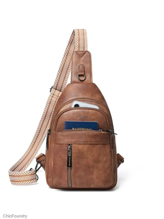 7L Sling Bag Crossbody Fanny Pack Travel Shoulder Belt Bag PU Leather