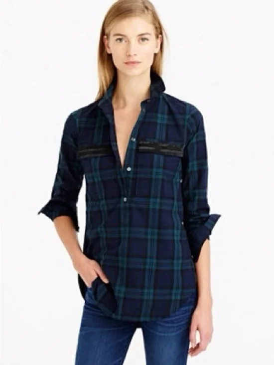J.crew Beaded chevron popover shirt, Size 4