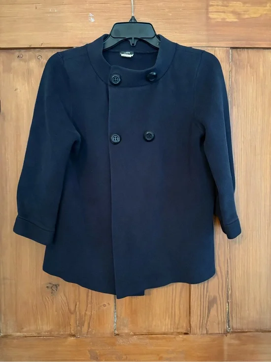 Women’s JCrew Navy Blue Cotton Knit Sweater Double Breasted Size M