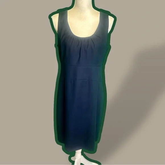 J. Crew Navy Blue ‘Allura’ Sleeveless Shift Dress in Superfine Cotton Size 8