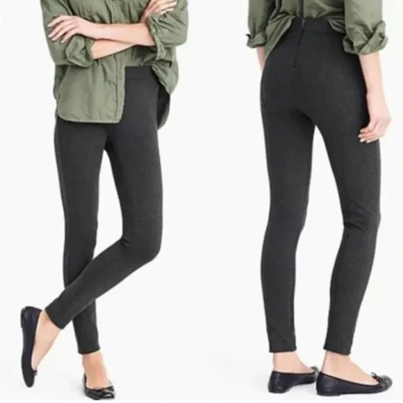 J Crew Pixie‎ Ponte Stretch Pant in Charcoal Gray.