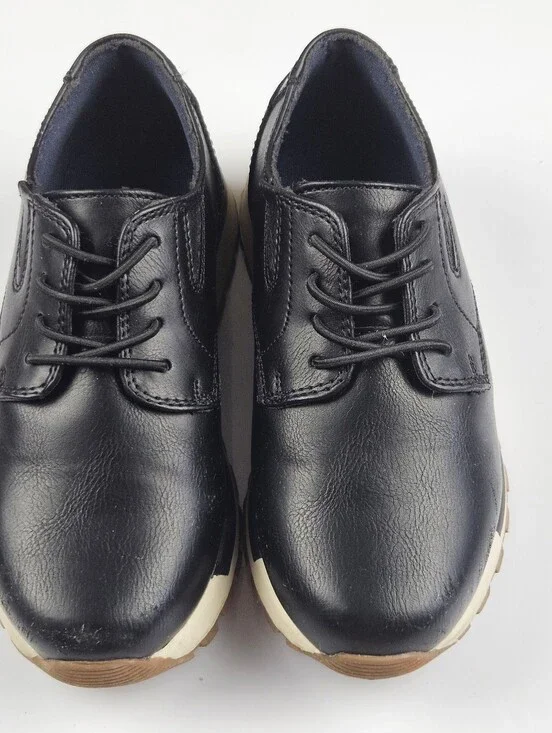 Kenneth Cole Reaction Kev Declan Boys Dress Shoes Black Size 11 Youth Lace Up