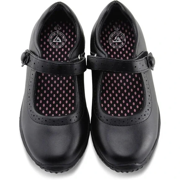 Jabasic Girls Mary Jane Flats School Dress Shoes Black Pu Size 1 Little Kid