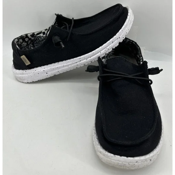 Hey Dude Wally Slip On Comfort Shoes Black Odyssey Kids‎ Size 6