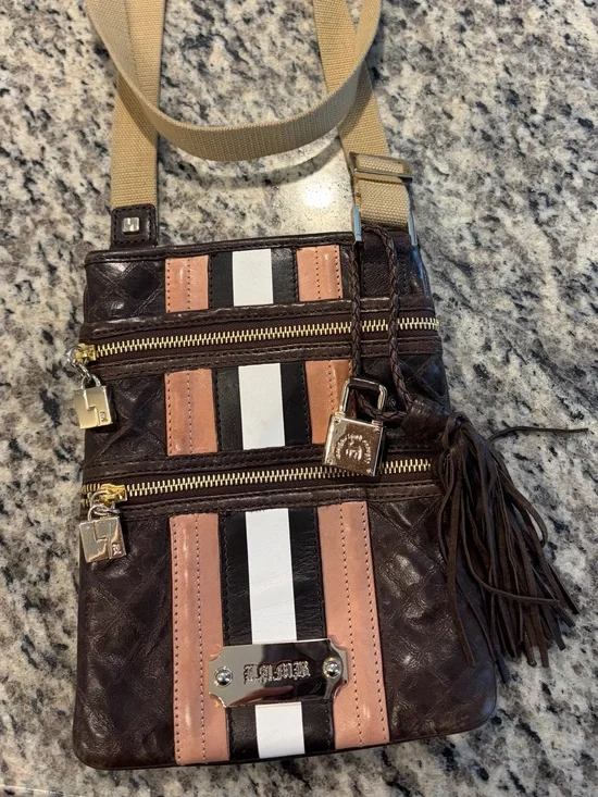 Gwen Stefani L.A.M.B  Brown Leather Crossbody Bag
