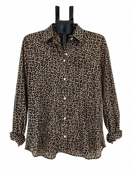 J CREW BUTTON DOWN CHEETAH PRINT TOP