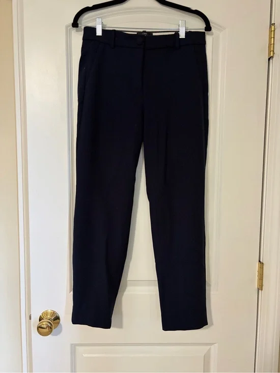 J. Crew Navy High Rise Cameron Straight-Leg Tailored Trousers