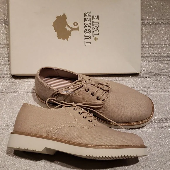Tucker + Tate NEW Oxfords Dress Shoes Canvas Boys 1M NIB