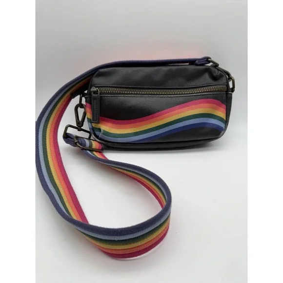 Marine Layer Rainbow Wave  Crossbody Fanny Pack Adjustable Strap Festival Pride
