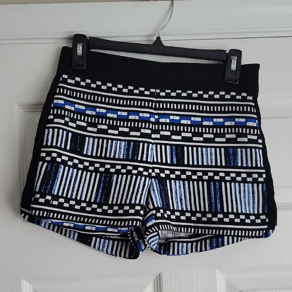 J Crew Black and Blue Patterned Women's Shorts