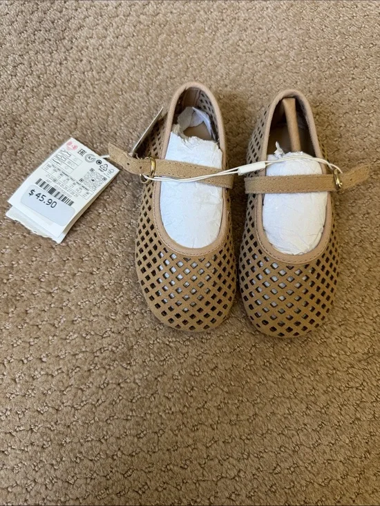 Zara perforated, leather ballet flats