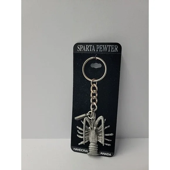New‎ Sparta Pewter Lobster Keychain Handcrafted Nautical Souvenir