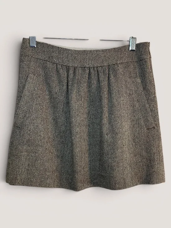 J. Crew Diagonal Twill Tweed Wool Blend Skirt Donegal Flecking Size 2