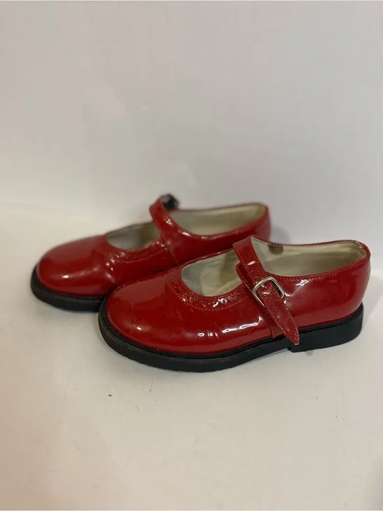 Girls' Red Patent Mary Jane Dress Shoes with Buckle