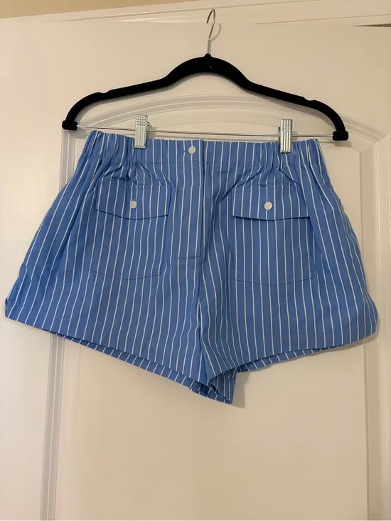 NWT J. Crew Blue and White Striped Boxer-Style Shorts