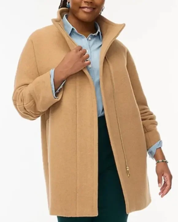 NWT J. CREW COAT CITY WOOL CAMEL TAN PREPPY MINIMALIST QUIET LUXURY OLD MONEY