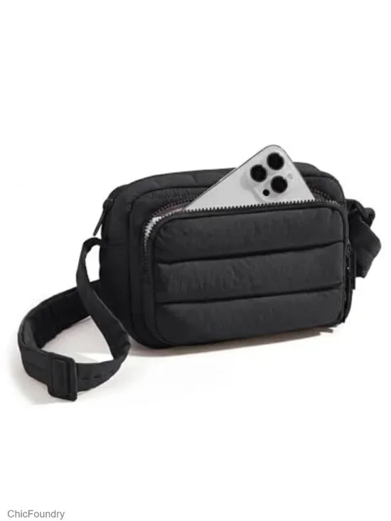 Puffer Crossbody Bag with RFID Blocking Slots, Lightweight Travel Purse