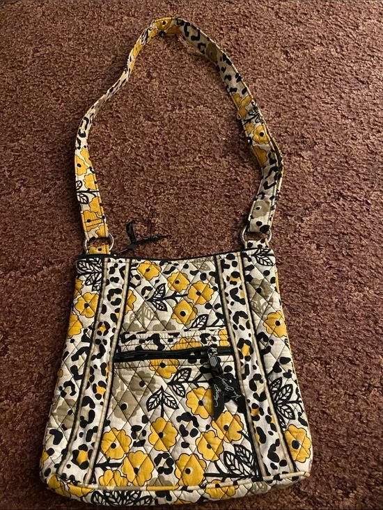 Vera Bradley Yellow Floral Quilted Crossbody Bag