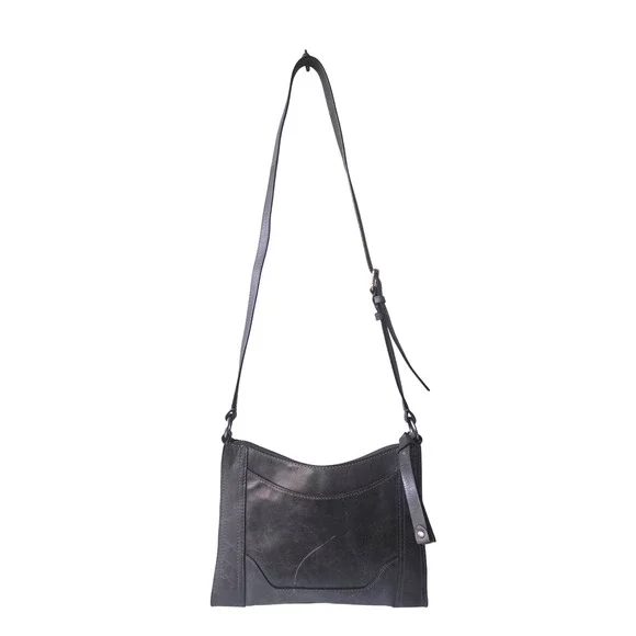 Frye Melissa Crossbody Bag Slate Grey Distressed Leather Adjustable Strap