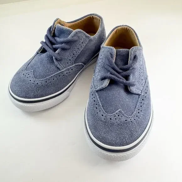 Janie‎ and Jack Suede Wingtip Sneaker Size 7 Vintage Indigo Boys Shoes