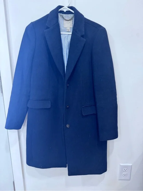 J. Crew Women’s Navy Wool Blend Topcoat
