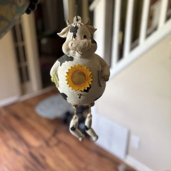 Cow Sunflower Farm Decor Birdhouse