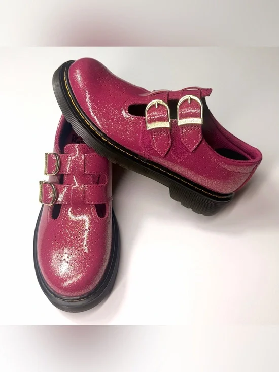 Dr Marten’s Kids JUNIOR 8065 GLITTER Patent Leather Mary Jane Shoes Size- 2