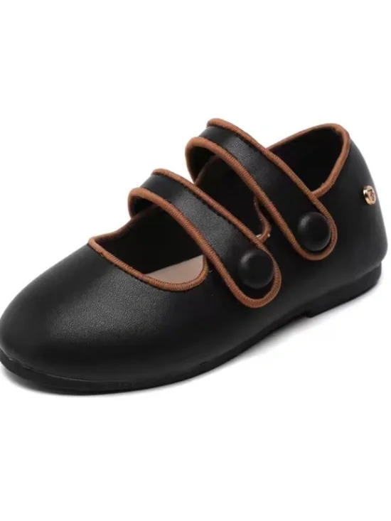 Ali Specials Black Double Strap Brown Piping Mary Jane’s Toddler Girl 22