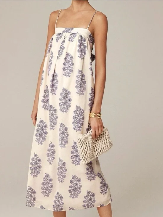 J. Crew Warm Sesame Lavender Floaty Midi Dress NWT size Small