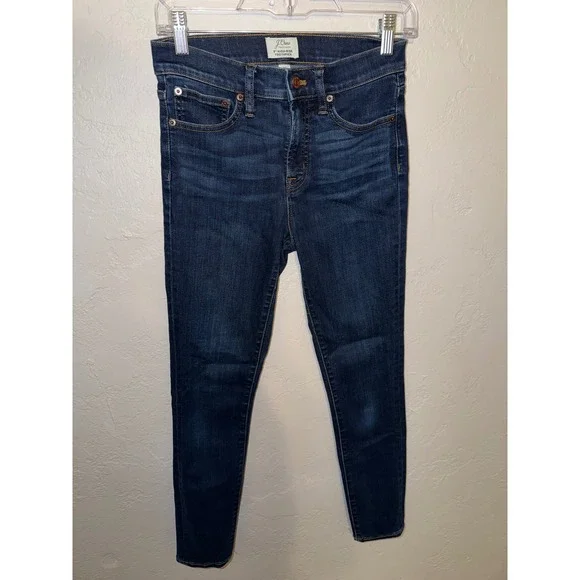 J.Crew 9 High-Rise Toothpick Skinny Jeans Dark Indigo Blue Size 25
