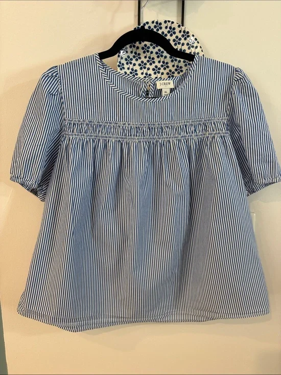 J CREW BLUE AND WHITE STRIPED BLOUSE